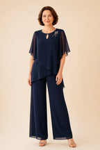 Allison | Keyhole Neckline Set with Chiffon