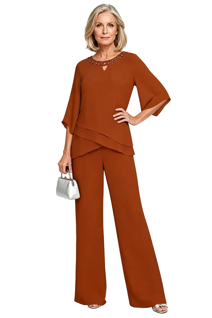 Sophisticated Relaxed-Fit Formal Pant Set