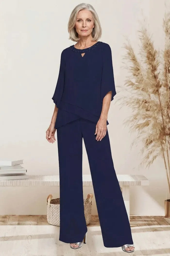 Sophisticated Relaxed-Fit Formal Pant Set