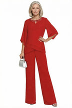 Sophisticated Relaxed-Fit Formal Pant Set