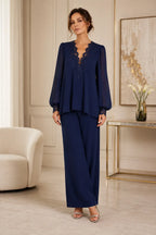 Victoria | Complete V-Neck with Layered Chiffon