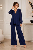 Victoria | Complete V-Neck with Layered Chiffon
