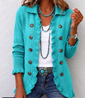 Juniper Turquoise Ribbed Ruffle Jacket