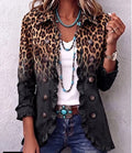 Sloane Charcoal Leopard Ombre Ruffle Blazer