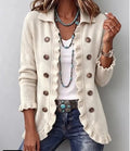 Delaney Ivory Ribbed Ruffle Jacket